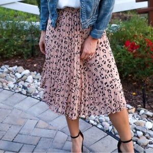 a new day Animal Print Midi Skirt